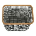thumbnail image 6 of Household Essentials Bamboo Rimmed Rectangular Krush Hamper with Cutout Handles, Black and White, 6 of 9