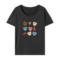 thumbnail image 1 of Camiseta de manga corta para mujer, cómoda camiseta con cuello redondo para senderismo y vacaciones L, 1 of 7