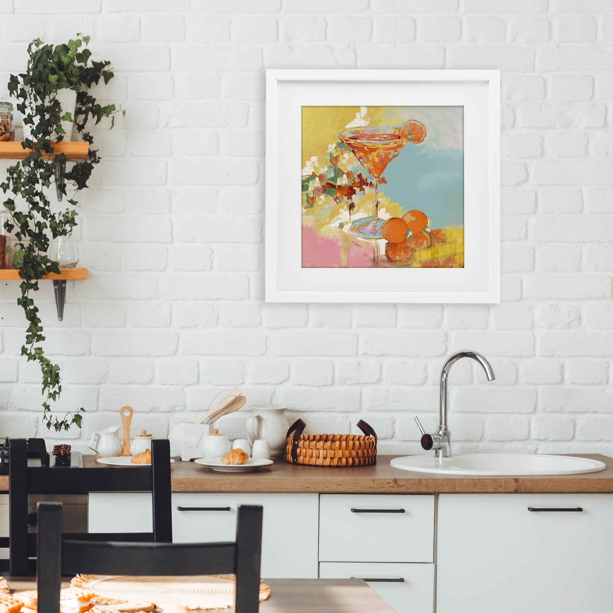 Stupell Industries Summer Citrus Martini White Framed Print Under Glass, design by Jane Slivka