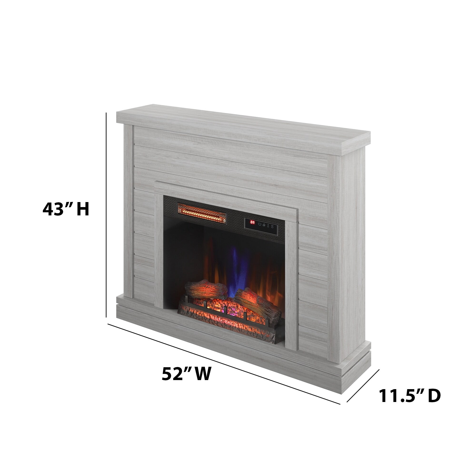 Twin Star Home 42.88″H Shiplap Wall Mantel with 3D Fireplace Insert Sansujyuku sansujyuku.com