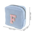 thumbnail image 2 of Unique Bargains 1 Pc Letter F Pattern Makeup Bag for Travel Blue Corduroy, 2 of 6