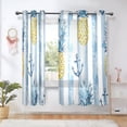 thumbnail image 6 of Sheer Curtains Grommet Drapes Window Treatments Light Filtering for Bedroom Living Room 2 Panels 52" x 63" Anchor and Pineapple, 6 of 7