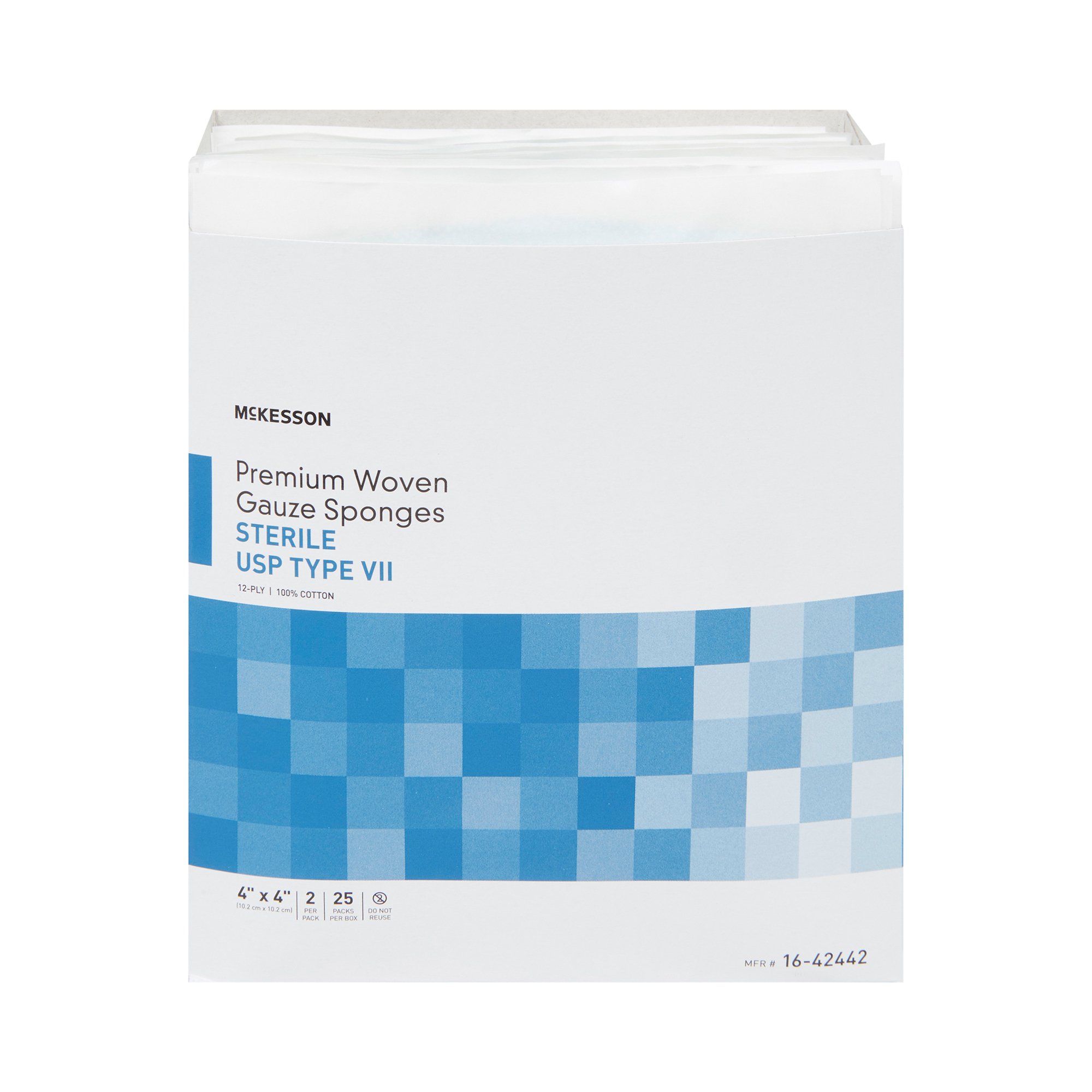 McKesson Gauze Sponges, Woven Cotton Wound Pads, 4 in x 4 in, 2 per Pack, 600 Packs, 1200 Total
