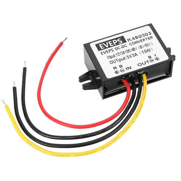 Convertidor AC-DC Reductor Impermeable IP67 Para Pantalla De Auto, Cámara Y Más (5A, 10-28V AC A 12V DC)