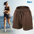 thumbnail image 6 of Unique Bargains Women's Flowy Running Shorts High Waisted Coffee Color Size L, 6 of 7