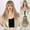 Ombre Brown Golden Blonde, variant on Creamily 26 Inch Brown Wigs for Women V Part Body Wave Wigs Synthetic Curly Wig Long Brown Wigs Cap