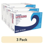 (3 pack) Boardwalk Powder-Free Latex Exam Gloves, X-Large, Natural, 4 4/5 mil, 100/Box -BWK351XLBX