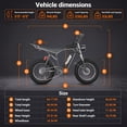 thumbnail image 3 of Electric Bike for Adults Rated Power 750W, 48V 15.6Ah Removable Battery, 30-70 Miles Range, 20" Fat Tire，rear rack， UL2849, 3 of 9