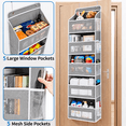 thumbnail image 3 of GAZILY® 5-Tier Over the Door Hanging Organizer with Mesh Pockets, 44 lb Capacity Behind Door Organizer, Gray, 3 of 7