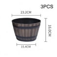 thumbnail image 1 of Imitation Wooden Barrel Flower Pot Walnut Color Thick And Durable Large Capacity Retro Planter for Home and Garden Two D, 1 of 2