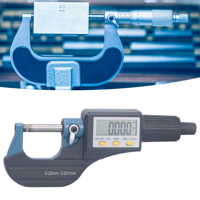 Micrómetro Digital 000005 Pulg / 0001 Mm de Resolución Herramientas Profesionales de Medición de Espesor 0-25 Mm 0-40 grados Celsius ANGGREK Otros