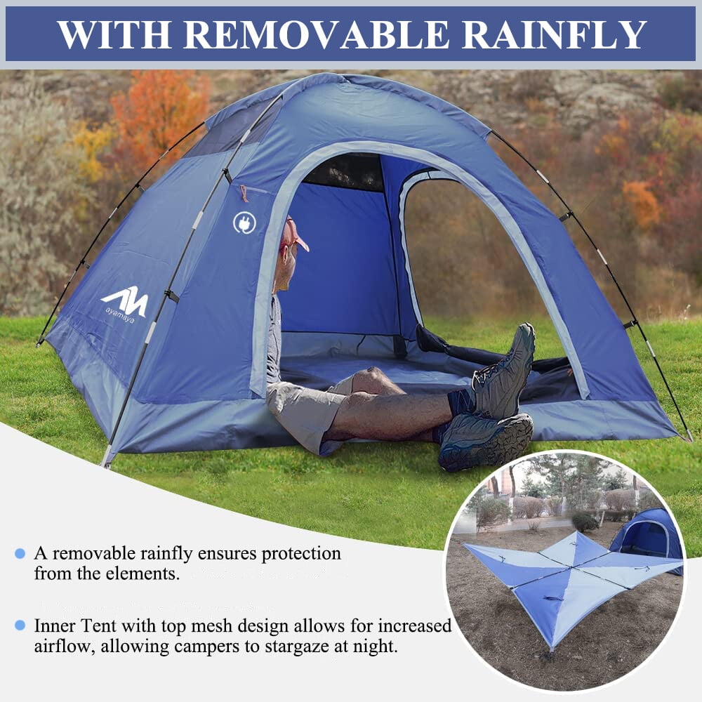ASTRAEA 3-4 Person Tents for Camping, Outdoor Waterproof Dome Family Tents with Removable Rainfly Easy Set Up for Backpacking Hiking Travelling