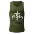 thumbnail image 4 of iOPQO tank tops men Male Summer Cross Printed Tank Tops I Shaped Round Neck Sleeveless Vest Blouse mens tank top Army Green + L, 4 of 5