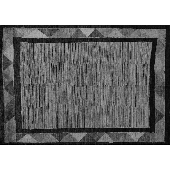Ahgly Company Indoor Rectangle Oriental Gray Modern Area Rugs, 8' x 12'