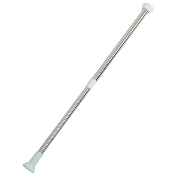 Raindrops  Stainless Steel Clothes Drying Pole Rods Adjustable Shower Curtain Silver