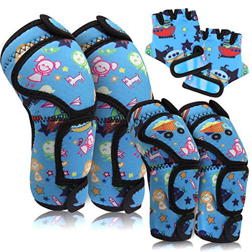 ArgoHome Kids Protective Gear Set,Innovative Soft Knee Pads and Elbow Pads for Kids with Bike Gloves Toddler Protective Gear Set Bike,for Roller-Skating,Skateboard Child Boys Girls