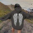 thumbnail image 2 of Yuanlong Womens Hoodie Oversized Pullover Sweatshirt With Sequin Wings Design Stylish Daily Wear Party Outwear Lady Tops, 2 of 6