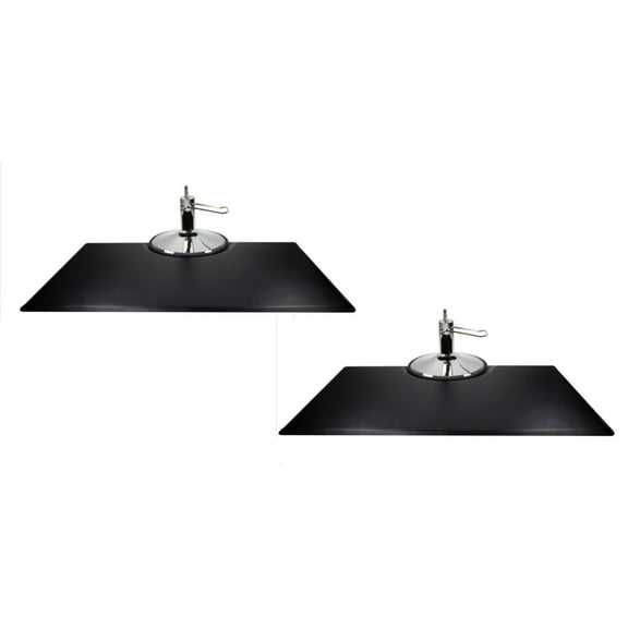 Berkeley Rectangle Salon Mat 3' x 5'  EXTRA-THICK (Set of 2) BLACK Anti-fatigue  Mat  for Salon or Barber Shop