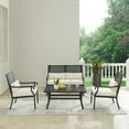 thumbnail image 2 of Alistair 4Pc Outdoor Metal Conversation Set Creme/Matte Black - Loveseat, Coffee Table, & 2 Armchairs, 2 of 21