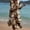 Coffee, variant on HOMBOM Womens Midi Dresses Spring Beach 3/4 Sleeve Floral Crew Neck A-Line Dress for Women with Pockets