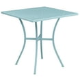 thumbnail image 4 of Flash Furniture Commercial Grade 28" Square Sky Blue Indoor-Outdoor Steel Patio Table Set with 2 Square Back Chairs, 4 of 5