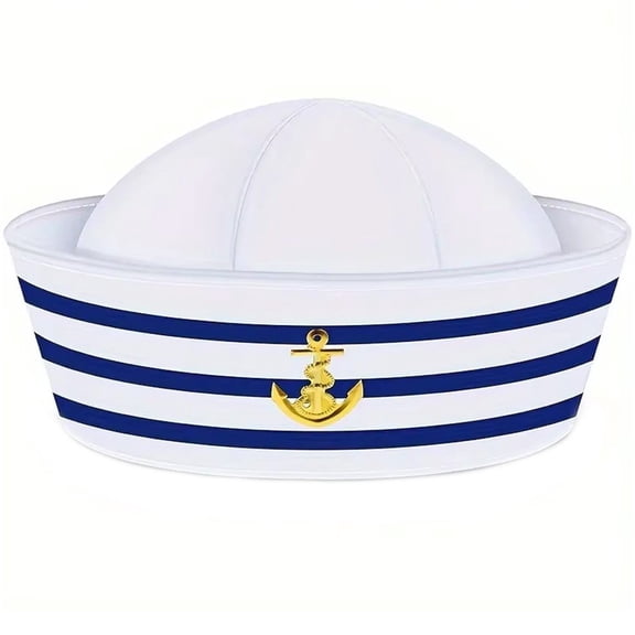 Jiibva Sailor Hat Blue Striped Sailor Hat Captains Hat Sailor Outfit Sailors Hat Men Blue Striped Sailor Hat For Women Men