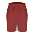 thumbnail image 5 of Fathers Day Gifts DDAPJ pyju Mens Cotton Linen Shorts Drawstring Elastic Waist Summer Beach Shorts Baggy Comfy Lounge Shorts with Pockets Wine M, 5 of 9