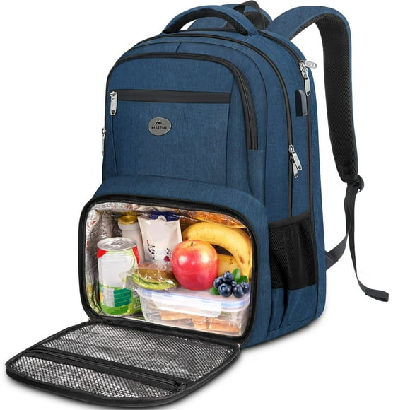 Mochila de almuerzo MATEIN para hombre con compartimento frigorífico de 17 pulgadas, azul
