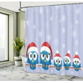 thumbnail image 5 of Ambesonne Christmas Shower Curtain, Fun Birds Santa Hats, 69"Wx84"L, Blue Red, 5 of 5