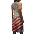 thumbnail image 5 of Fourth Of July Outfits for Women Independence Day Sun Dress A Line Short Sleeve Dressy Cocktail Party Dress, 5 of 5