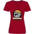 thumbnail image 3 of Inktastic Yellowstone Growling Bear Women's V-Neck T-Shirt, 3 of 5