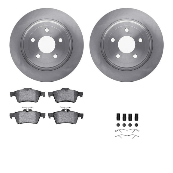 Dynamic Friction Company Rear Brake Rotors with 5000 Advanced Brake Pads includes Hardware 6512-47211