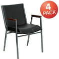 thumbnail image 3 of BizChair 4 Pack Heavy Duty Black Vinyl Stack Chair with Arms, 3 of 14