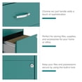 thumbnail image 3 of Space Solutions 18" Deep 2 Drawer Letter Width Mobile Vertical File Cabinet with Accessory Drawer, Teal, 3 of 17