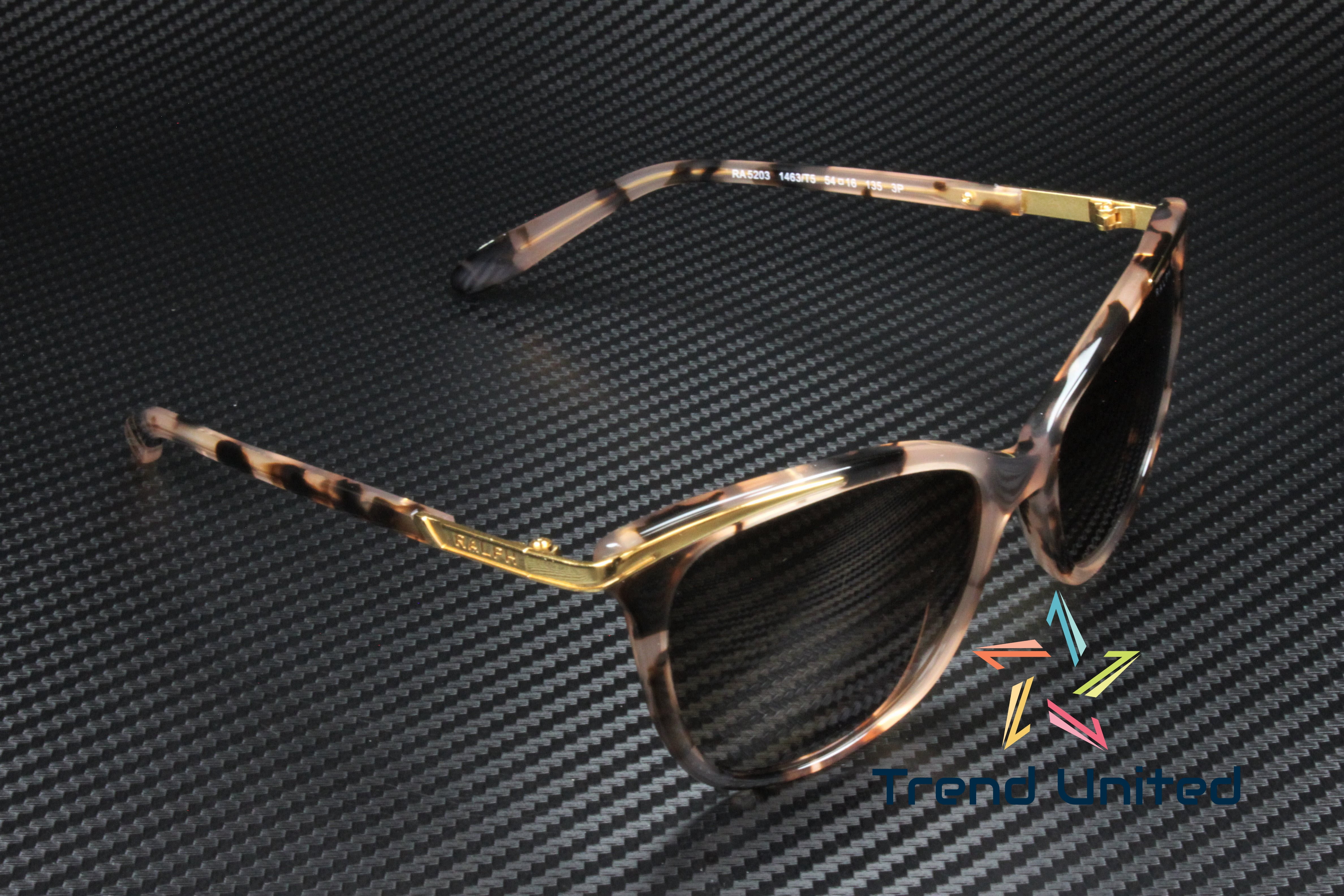Ralph by Ralph Lauren RA 5203 Plastic Womens Cat-Eye Polarized Sunglasses Shiny Pink Tort & Gold 54mm Adult