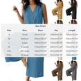 thumbnail image 2 of Women's Summer Cotton Linen Jumpsuits Loose V Neck Button Down Drawstring Wide Leg Pants Rompers Overall with Pockets, 2 of 3