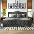 thumbnail image 2 of Furniture of America Hillcrest Fabric Tufted Bed, Dark Gray, Full, 2 of 8