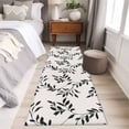 thumbnail image 4 of Black Leaves 2'x6' Runner Rugs for Hallway Kitchen Bedside Non Slip Washable, Vintage Leaf Botanical Minimalist Art Entryway Rug Runners with Rubber Backing, Long Carpet Runner for Laundry Room, 4 of 8