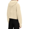 thumbnail image 3 of Langwyqu Spring Fall Women Long Sleeve Casual Hooded Coat Zipper Crop Tops Sweatshirt, 3 of 5