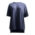 thumbnail image 5 of NMMUED Two Piece Sets for Women Summer Oversized Lounge Sets for Women Two Piece Short Set for Women Loungewear Oversized Tshirts Biker Shorts Sets, Navy S, 5 of 5