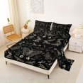 thumbnail image 2 of Castle Fairy Vintage Gothic Animal Skeleton King Sheets 4pcs,Rabbit Deer Unicorn Moth Bedding,Cream Black,1 Fitted Sheet,1 Flat Sheet and 2 Pillowcases, 2 of 6