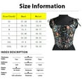 thumbnail image 3 of Vintage Floral Embroidered Lace Up Corset Top for Women Sleeveless Adjustable Bustier Renaissance corset Inspired Vest Black L, 3 of 3