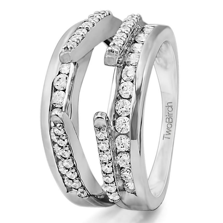 Classic Cathedral Ring Guard and Engagement Ring - 2 Piece Set