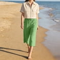 thumbnail image 2 of JJHGVB capris pants Knee Length Capri Pants Preppy Lounge Pant Lounge Slacks pedal pushers for women Loose Fit mid-calf length Slacks Cropped Pant capri lounge pants Baggy Trousers Mint Green S, 2 of 9
