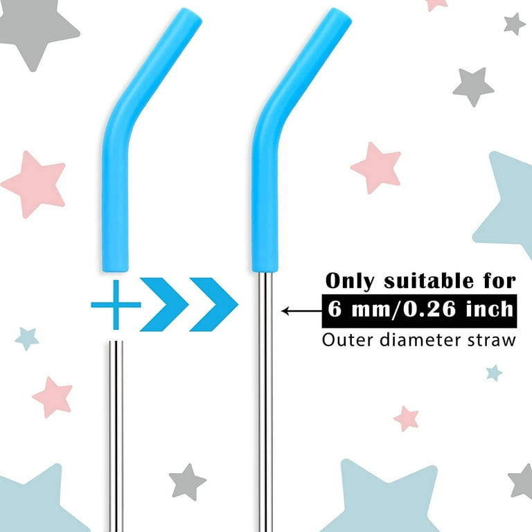 200 Pcs Tticai Silicone Straw Tips Multicolored Straws Tips Covers Reusable  Silicone Straw Covers Metal Straw Tips for 6mm Outer Diameter Metal Straws