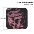 thumbnail image 2 of Yiaed Skull and Snake Art Print Leather Coasters for Drinks - Cup Coasters Coffee Table Kitchen Table Bar, Home & Office Gifts Handmade Drink Coasters-Square, 2 of 6