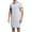 Grey, variant on Men's Soft Summer Robe Bath V Neck Sleep Shirt Spring Comfy Short Sleeve Nightshirt Long Loose Pjs Red Small