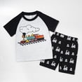 thumbnail image 2 of TOWED22 Toddler Boys Summer Outfits Animal Print Short Sleeve T-Shirt and Elastic Shorts for 2 Piece Vacation Clothes Set(Grey,3-4 Y), 2 of 9
