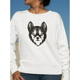 thumbnail image 2 of Wolf Head In Black And White Sweatshirt Women -Image by Shutterstock, Female x-Large, 2 of 4