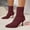 Wine, variant on Women Solid Color Pointed Toe Knit Sock Ankle Boots Stiletto Thin High Heel Stretch Slip on Fall Winter Dress Short Booties Yellow 9.5(43)